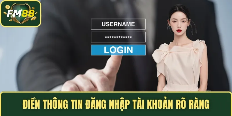 TRANG CHỦ 13 Điền thông tin đăng nhập tài khoản rõ ràng
